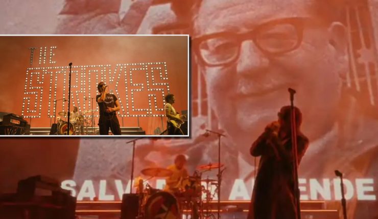 “Derrocado por la CIA en 1973”: The Strokes sorprendió al proyectar imagen de Salvador Allende durante show en Coachella