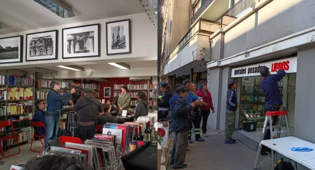 Primeras imágenes de la grabación de “Poeta chileno”: Registran rodaje de la película de Sebastian Lelio en la librería Metales Pesados Sergio Parra compartió imágenes de las grabaciones realizadas este sábado en la librería del barrio Bellas Artes. El establecimiento aparece en la novela de Alejandro Zambra como el lugar de trabajo de uno de sus protagonistas y ahora se convierte en escenario de su adaptación cinematográfica.  Por Victoria García COMPARTIR  Escucha esta nota  00:00 02:16 La librería Metales Pesados, ubicada en Bellas Artes, se convirtió este sábado en el set de filmación de “Poeta chileno”, la película de Sebastián Lelio basada en la novela homónima de Alejandro Zambra.  El registro lo difundió el poeta y librero Sergio Parra, fundador del establecimiento. En las imágenes se ve al equipo audiovisual entre las estanterías de libros, con cámaras y equipo técnico alrededor. En el exterior del local también se instalaron focos y estructuras de iluminación, mientras parte del equipo preparaba la fachada del establecimiento.  Metales Pesados es la librería donde trabaja uno de los protagonistas del libro, Vicente. Un joven que aspira a convertirse en poeta y se mueve en una escena literaria donde conviven personajes de la novela y escritores reales, como el propio Sergio Parra, un amigo cercano del escritor.   La librería se fundó en 2003 por Parra y Paula Barría, quienes, tres años más tarde, diversificaron su oferta con “Ediciones Metales Pesados”. Su catálogo está especializado en filosofía, estética y ciencias sociales.  TAL VEZ PUEDA INTERESARTE…  CIUDAD Quién era Loro Coirón, el grabador francés que convirtió Valparaíso en su obra de vida y cuya muerte enluta a la ciudad  TIEMPO LIBRE De “La Negra Ester” a un viral del estallido social: las obras que seis voces de la cultura creen que mejor representan la chilenidad La adaptación de “Poeta chileno” de Alejandro Zambra La novela gira en torno a Gonzalo, un aspirante a escritor que retoma una relación con Carla y asume la crianza de su hijo Vicente. Con el paso de los años, el niño también desarrolla el deseo de escribir poesía.  La adaptación cinematográfica está dirigida por Sebastián Lelio, también director de “La Ola” y “Una mujer fantástica”. La producción está a cargo de Fábula. Por otra parte, el elenco protagonista incluye a Felipe Zepeda y Clemente Rodríguez. El proyecto también cuenta con la participación de Amazon MGM Studios y otros socios internacionales.  La película se anunció en 2025, cuando fue seleccionada para participar en el Investors Circle del Marché du Film, realizado en el marco del Festival de Cannes. En esa instancia figuró entre diez proyectos cinematográficos presentados ante posibles inversionistas que además recibieron presupuestos de entre US$3,3 millones y US$10,1 millones.  Volver al Home TEMAS RELEVANTES #ALEJANDRO ZAMBRA#METALES PESADOS#POETA CHILENO#SEBASTIÁN LELIO#SERGIO PARRA NOTAS RELACIONADAS Daniela Lopez TIEMPO LIBRE De “La Ola” a su debut como directora teatral: Daniela López estrena “Las voces de mi madre” CNTV TIEMPO LIBRE Sebastián Lelio, Juan de Dios Larraín y Nona Fernández defienden fondos del CNTV por recorte presupuestario: “Sin el apoyo (…) no existirían ‘Los 80’, ‘31 Minutos’ y ‘El Reemplazante’” Daniela López en La Ola TIEMPO LIBRE Daniela López, protagonista de “La ola” de Sebastián Lelio: “Hay una especie de ola antifeminista con todo lo que está pasando políticamente”  OPINIÓN La Ola, el nuevo musical de Sebastián Lelio: Crónica frenética de una derrota